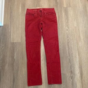 Red corduroys. Loft. Size 2. Modern straight.